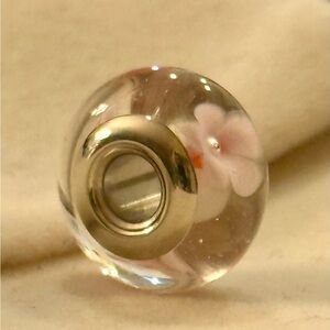 Pink Flower Murano charm fit Pandora bracelets